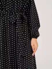 Черный платье женское Olya Stoff, в горох, с длинным рукавом