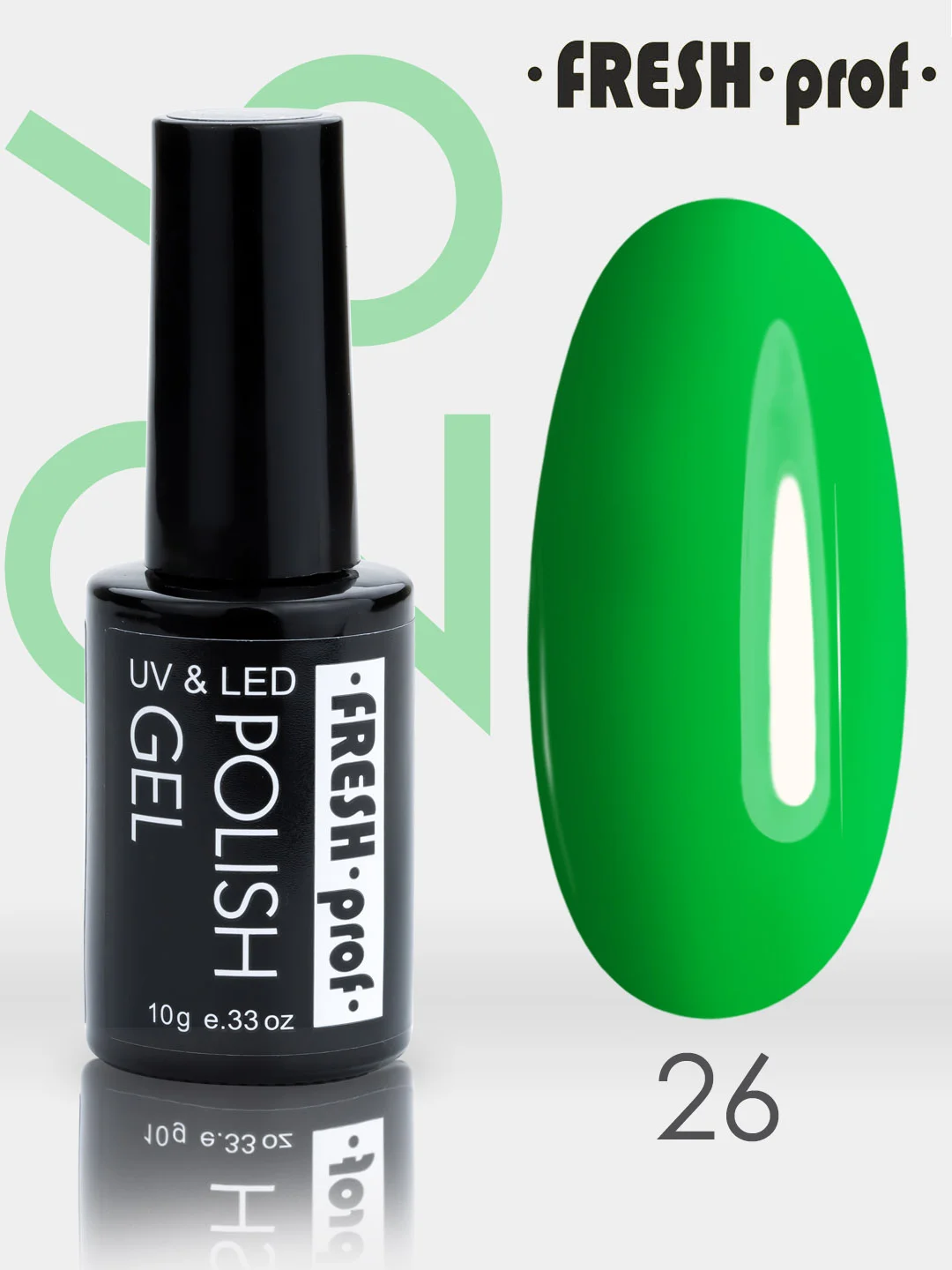 Гель лак для ногтей, гель-лак Fresh Prof Neon, 10g желтый зеленый оранжевый бирюзовый