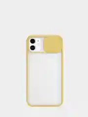 Желтый матовый полупрозрачный чехол iPhone 12 6.1 с защитой камеры