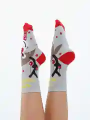 Серый носки женские новогодние, с принтом
