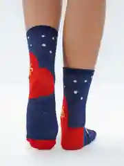 Синий носки женские новогодние, с принтом