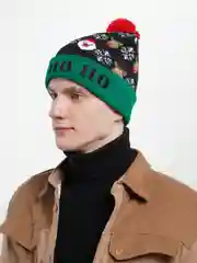 Черный шапка светящаяся новогодняя с диодами