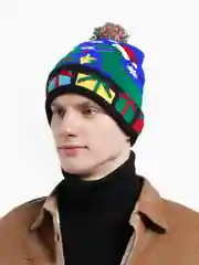 Индиго шапка светящаяся новогодняя с диодами
