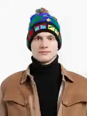 Индиго шапка светящаяся новогодняя с диодами