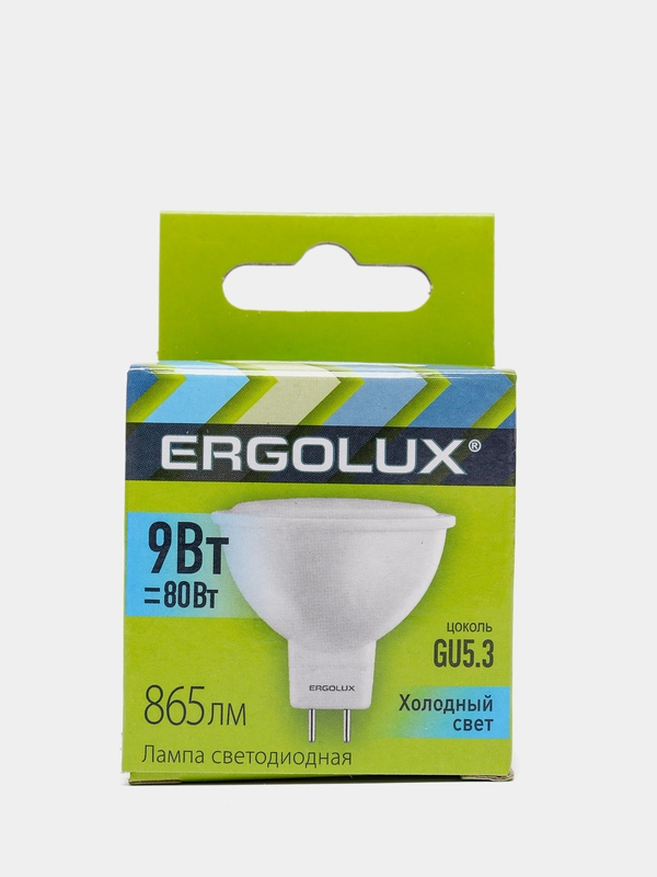 Лампа светодиодная  Ergolux JCDR 9Вт GU.5.3 холодный свет (13625)