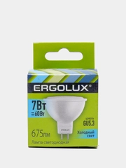 Лампа светодиодная  Ergolux JCDR 7Вт GU5.3 холодный свет (12159)