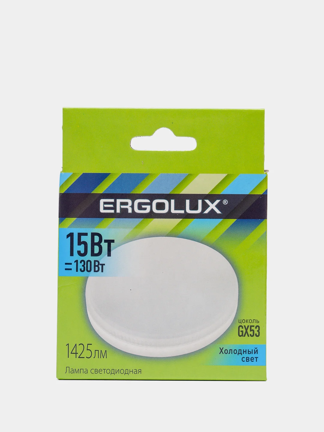 Лампа светодиодная Ergolux LED 15Вт GX53, холодный свет, 14239