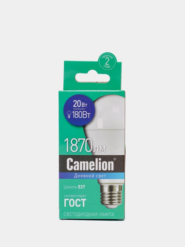 Лампа светодиодная Camelion Е27, 20 Вт, холодный белый свет, шар