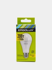 Лампа светодиодная Ergolux, 20Вт, Е27, теплый белый свет, большой шар