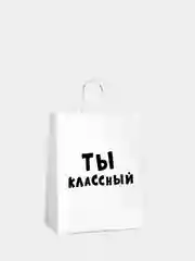Пакет подарочный бумажный с приколами "Ты классный", 24 х 14 х 30 см