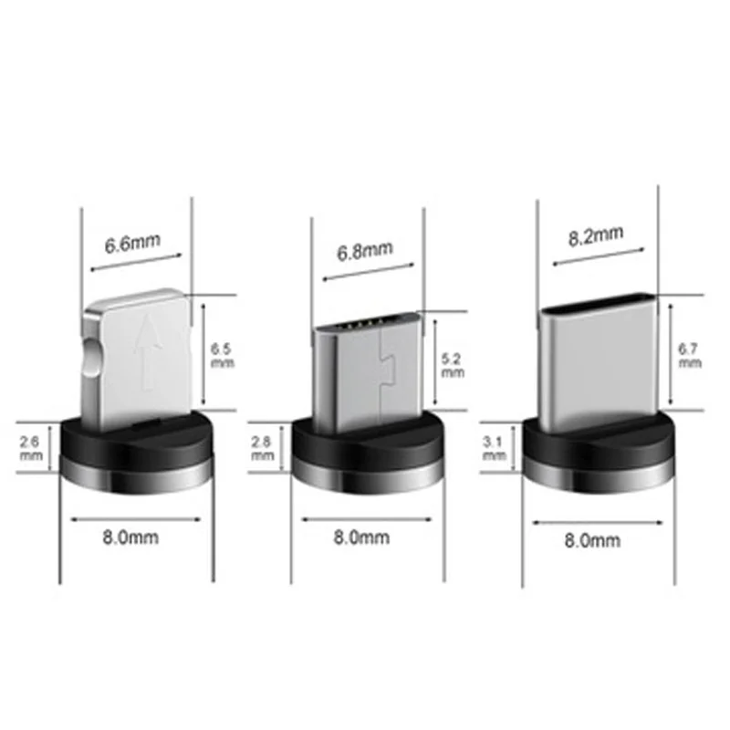 Магнитная головка-коннектор micro usb, type-c, Apple lightning