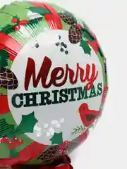 Коралловый новогодний воздушный шар Новый год, Дед Мороз, Санта, Елка, Снеговик, Олень