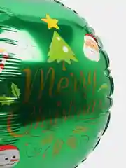 Тёмно-бирюзовый новогодний воздушный шар Новый год, Дед Мороз, Санта, Елка, Снеговик, Олень