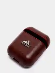 Бордовый чехол для AirPods 1/2. Кожа + пластик в ассортименте