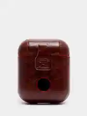 Бордовый чехол для AirPods 1/2. Кожа + пластик в ассортименте