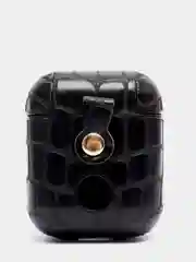Черный чехол для AirPods 1/2. Кожа + пластик в ассортименте