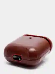 Багровый чехол для AirPods 1/2. Кожа + пластик в ассортименте