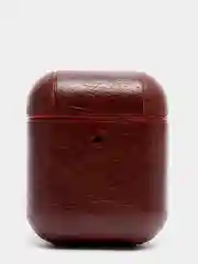 Багровый чехол для AirPods 1/2. Кожа + пластик в ассортименте