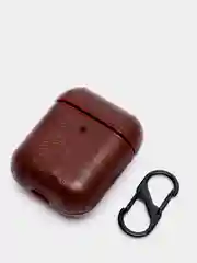 Багровый чехол для AirPods 1/2. Кожа + пластик в ассортименте