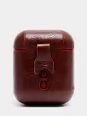 Багровый чехол для AirPods 1/2. Кожа + пластик в ассортименте