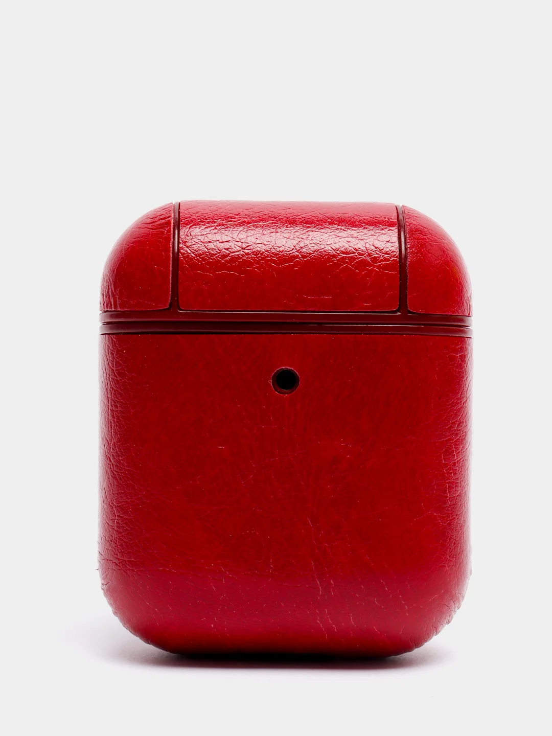 Вишнёвый чехол для AirPods 1/2. Кожа + пластик в ассортименте