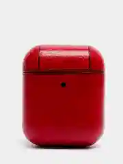 Вишнёвый чехол для AirPods 1/2. Кожа + пластик в ассортименте