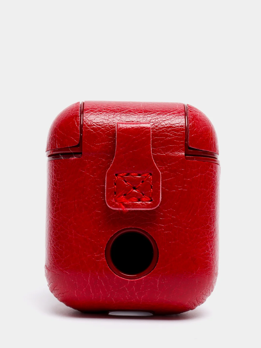 Алый чехол для AirPods 1/2. Кожа + пластик в ассортименте