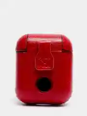 Алый чехол для AirPods 1/2. Кожа + пластик в ассортименте