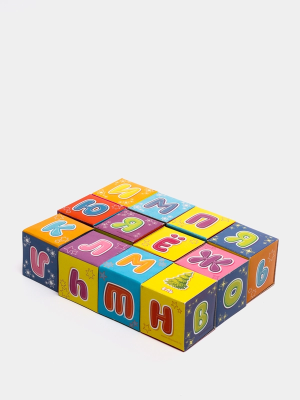 Кубики Азбука, 12 шт., по методике Монтессори