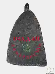 Голубой шапка банная, классическая, с вышивкой