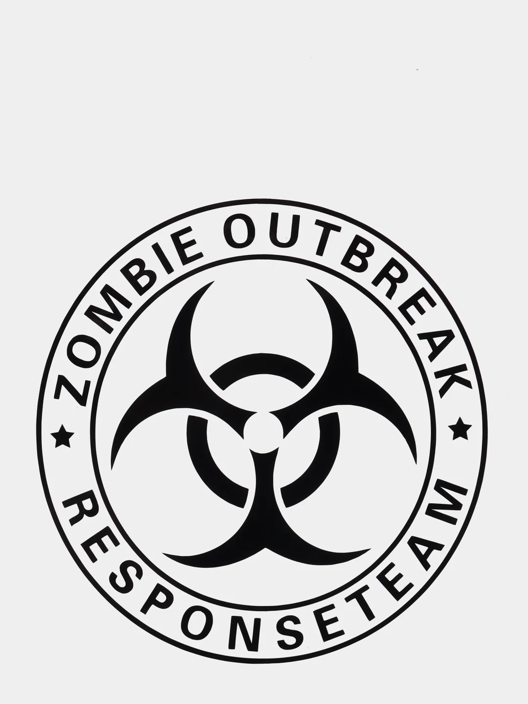 Черный наклейка на авто "Zombie outbreak responce team"