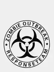 Черный наклейка на авто "Zombie outbreak responce team"