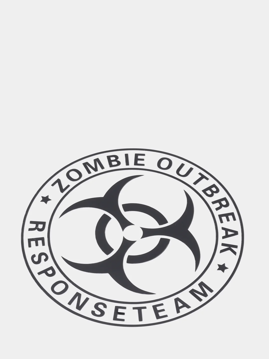 Черный наклейка на авто "Zombie outbreak responce team"