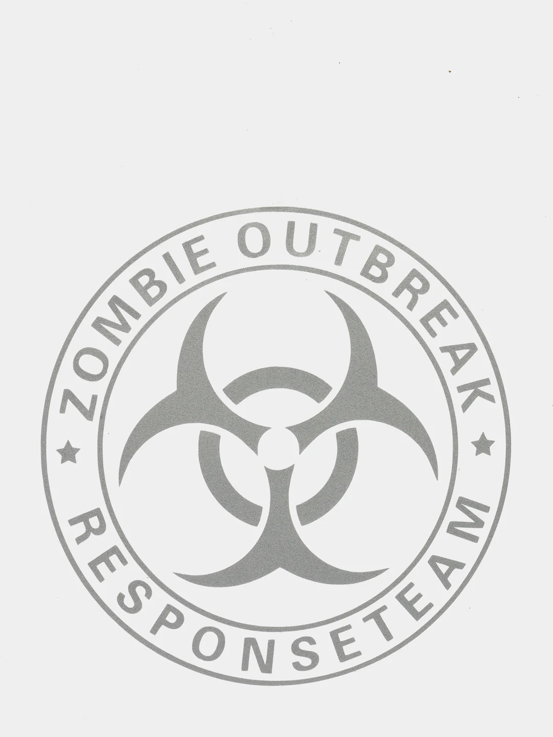 Белый наклейка на авто "Zombie outbreak responce team"