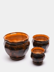 Набор горшков "Мираж", коричневый, 3 штуки, 2-14,5 л