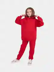 Красный костюм спортивный детский утепленный с капюшоном