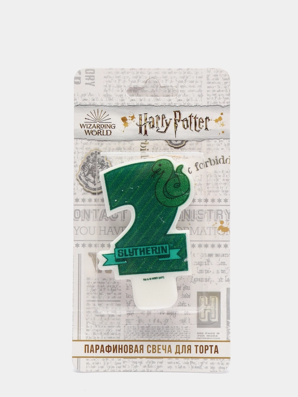 Harry Potter. Парафиновая свеча в торт (цифра 2 с рисунком), в блистере (чиби)