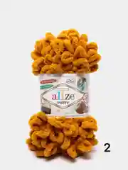 Горчичный пряжа турецкая Alize Puffy