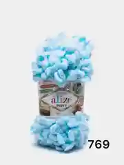 Голубой пряжа турецкая Alize Puffy