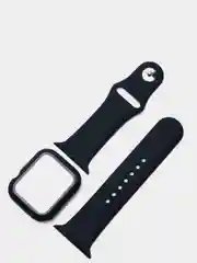 Индиго силиконовый ремешок для Apple Watch с защитным стеклом 2 в 1