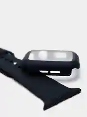 Индиго силиконовый ремешок для Apple Watch с защитным стеклом 2 в 1