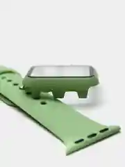 Мятный силиконовый ремешок для Apple Watch с защитным стеклом 2 в 1