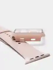 Конфетный силиконовый ремешок для Apple Watch с защитным стеклом 2 в 1