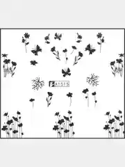Наклейки для ногтей, слайдеры, стикеры, для ногтей (водные) - Flower Love A1515