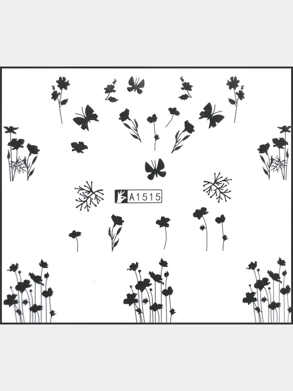 Наклейки для ногтей, слайдеры, стикеры, для ногтей (водные) - Flower Love A1515