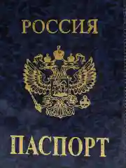 Синий обложка для паспорта с гербом России