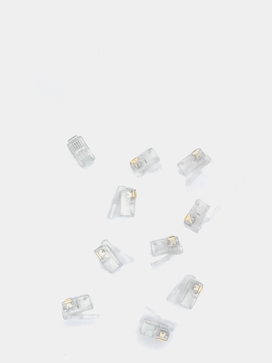 20 штук Коннектор RJ-11 4P4C разъем телефонный RJ11 RJ12, 4 контакта прозрачный