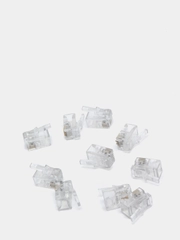 20 штук Коннектор RJ-11 4P4C разъем телефонный RJ11 RJ12, 4 контакта прозрачный