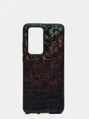 Черный чехол Huawei P40, P40 Pro, Хуавей П40, П40 Про, силиконовый, имитация змеиной кожи