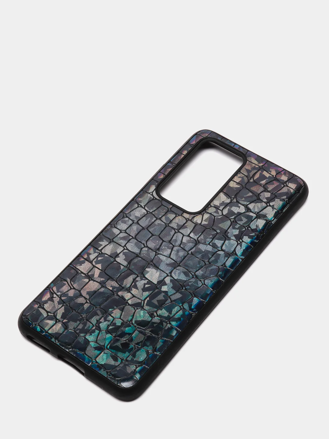 Черный чехол Huawei P40, P40 Pro, Хуавей П40, П40 Про, силиконовый, имитация змеиной кожи